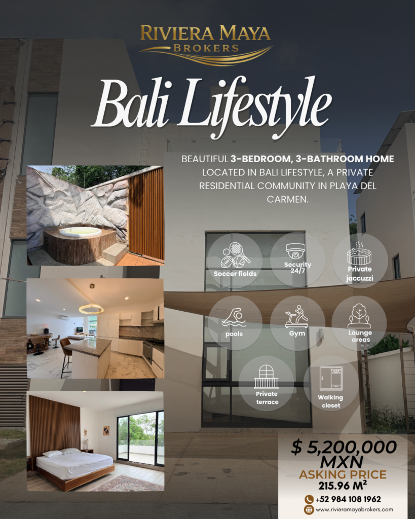 Real estate advertisement for Bali Lifestyle home.