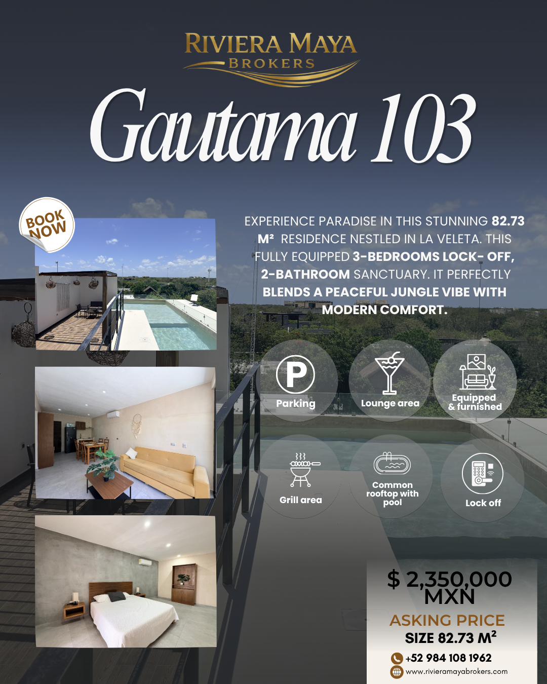 Real estate flyer for Gautama 103 property.