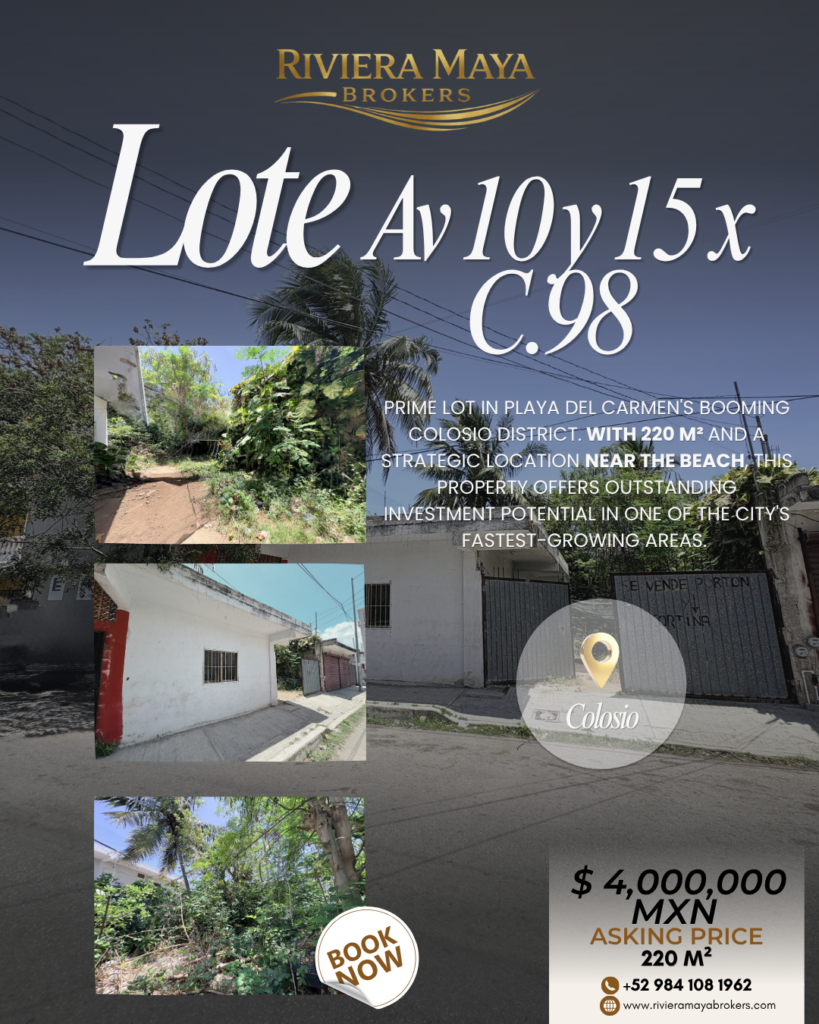 Real estate advertisement for a lot sale.