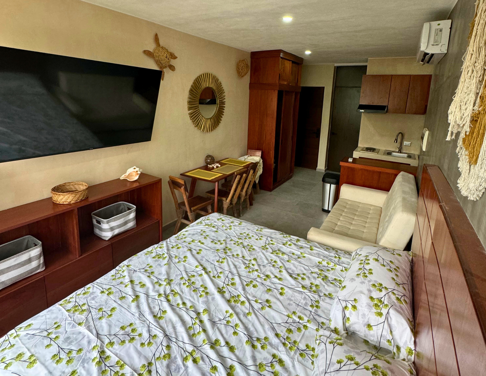 Cozy studio hotel room with kitchenette