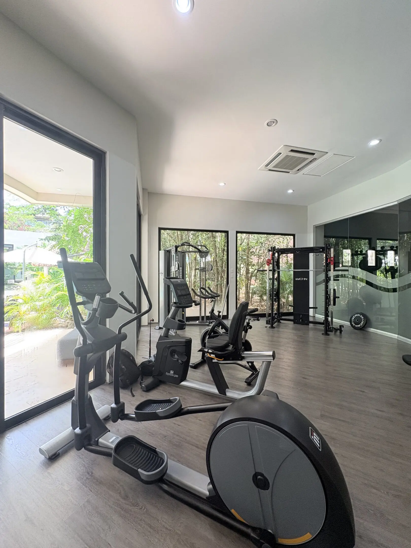 Modern fitness room with cardio machines