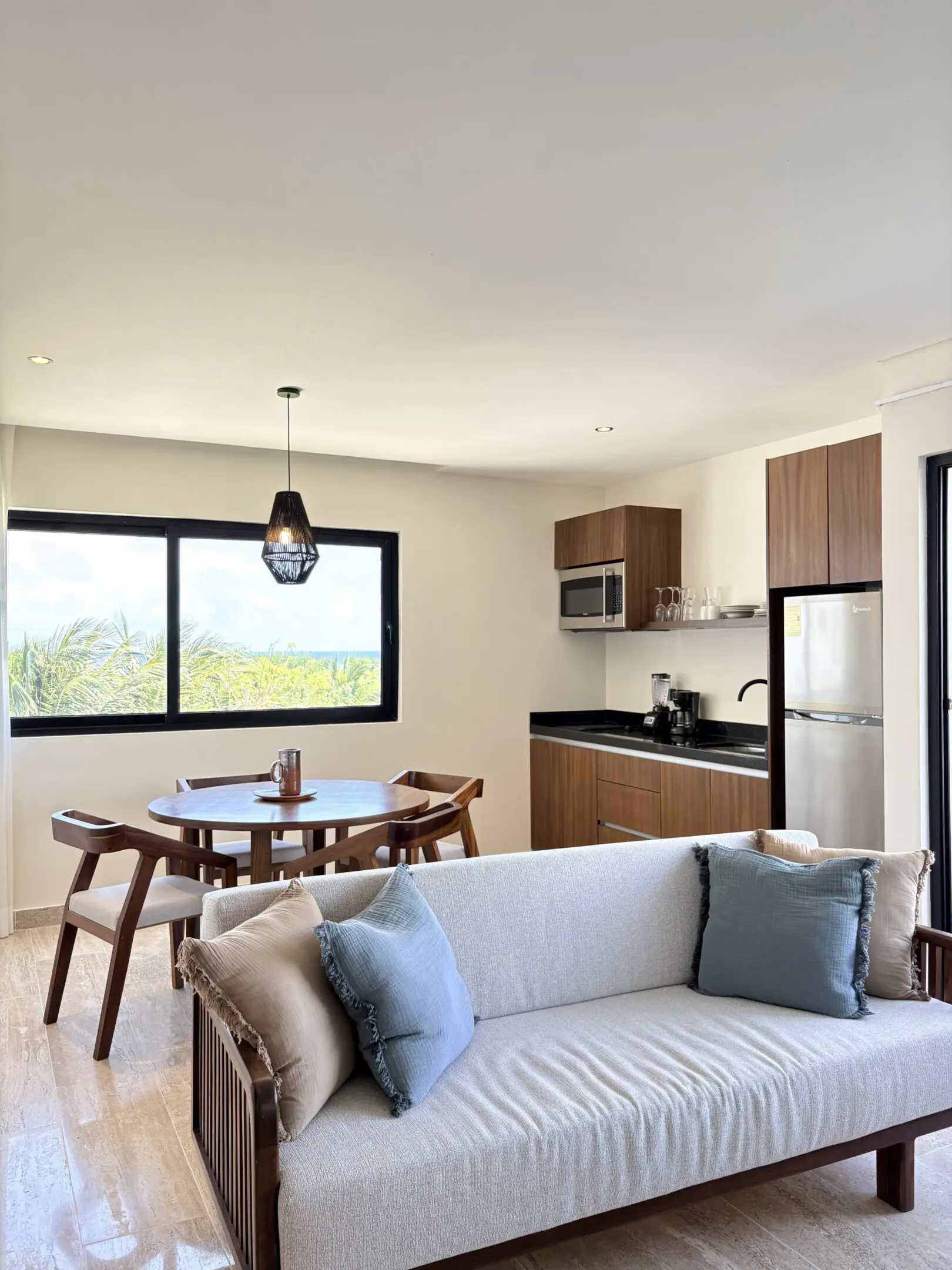 Modern open-plan living room and kitchen