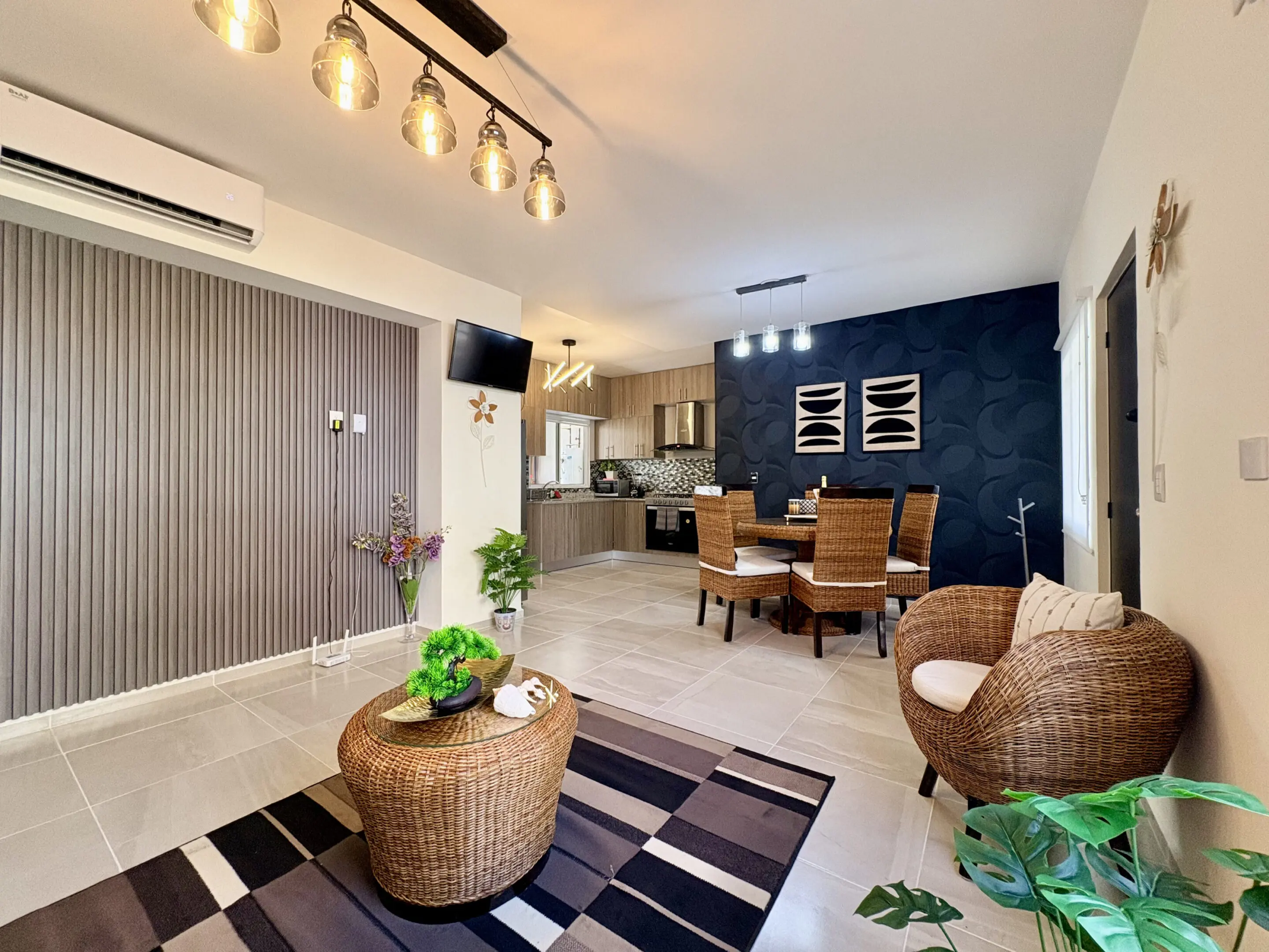 Modern open-plan living and dining area