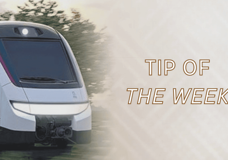 Modern passenger train with Tip of the Week